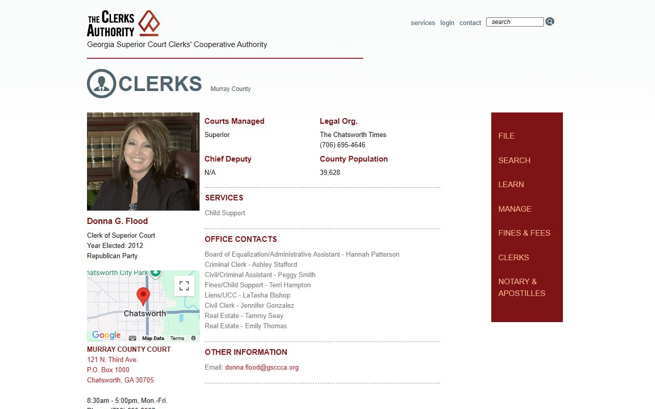 Murray County Clerk of Superior Court records GSCCCA clerk profile