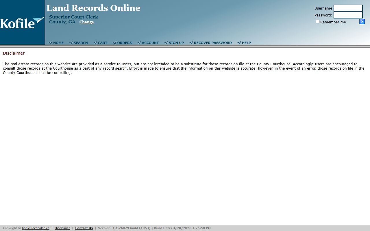 Murray County court records KoFile online records disclaimer