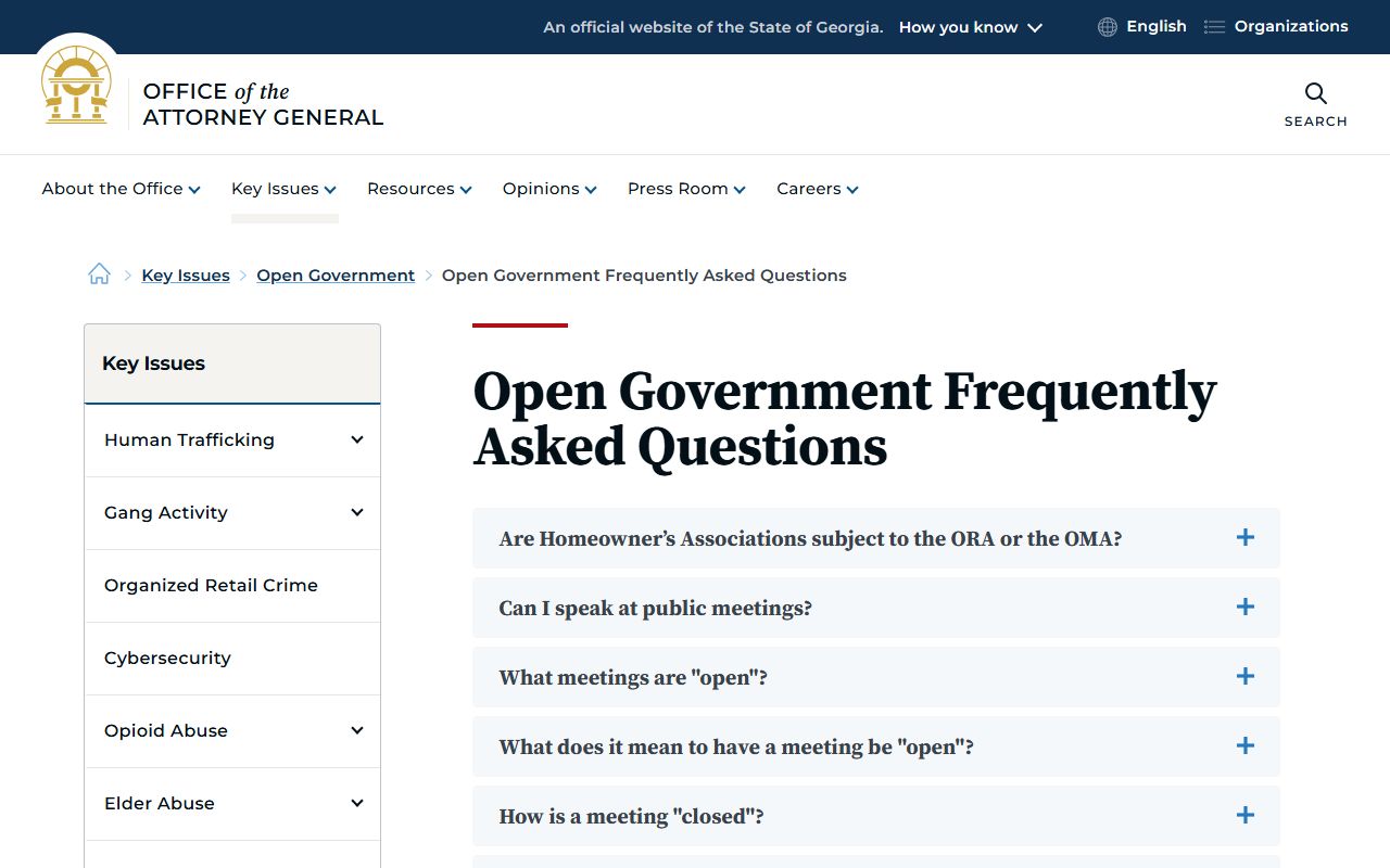 Murray County criminal court records Georgia Open Government FAQ