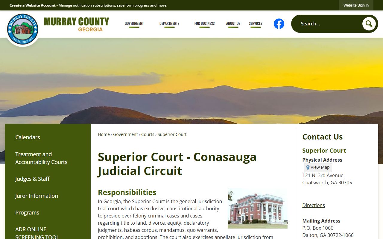 Murray County Superior Court records local Superior Court page
